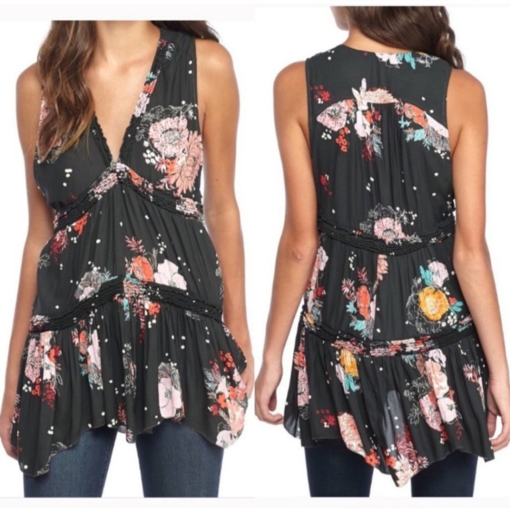 FREE PEOPLE Haze Printed Tunic Blouse